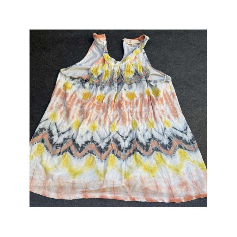 another reason small blouse Tie-Dye Tank Top - Peach Yellow white Gray nwt A5